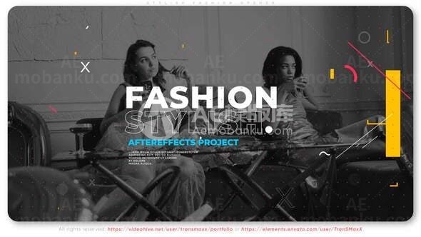 活力符号时尚片头版式AE模板