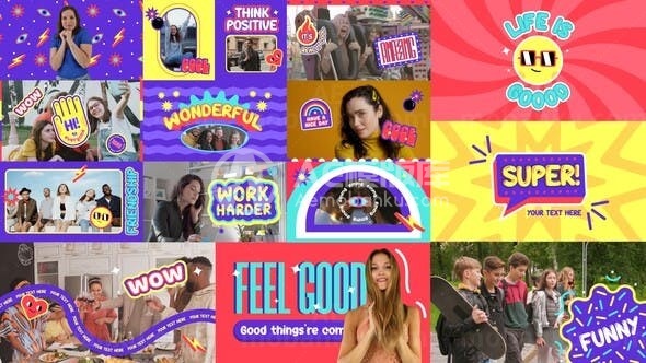 时尚彩色广告片头AE模板