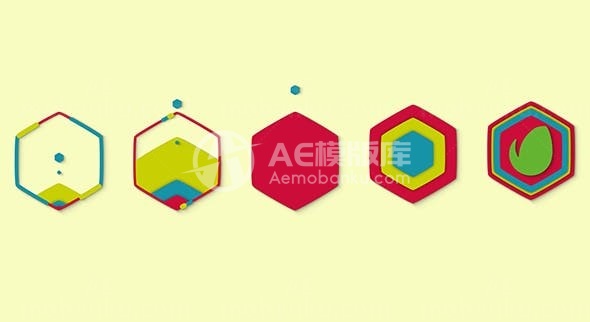 简单彩色标志展示AE模板