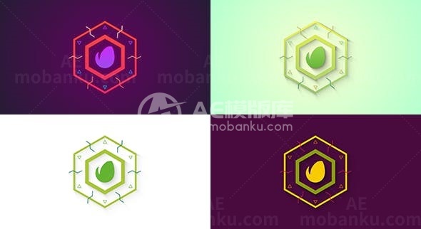 平面动态简洁标志展示AE模板