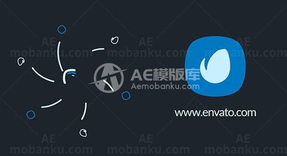 平面动态简单标志展示AE模板