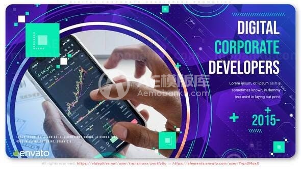 数字版式企业开发宣传AE模板