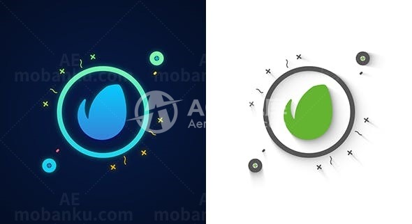 动态简单标志展示AE模板