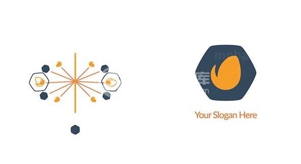 动态简单标志展示AE模板