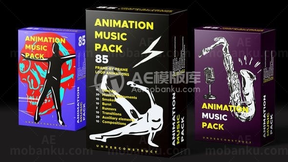 卡通手绘特效音乐动画包AE模板