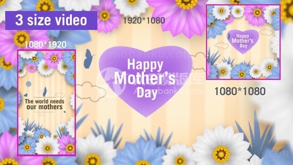 母情节贺卡版式展示AE模板