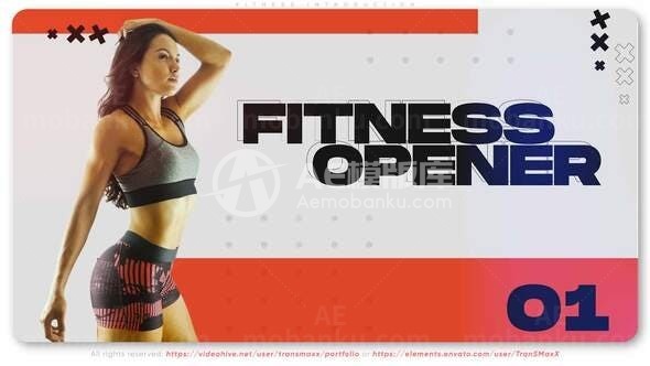 运动健身视频宣传AE模板