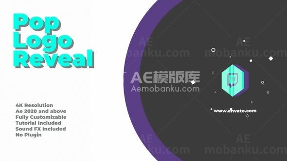 圆圈炸开效果标志展示AE模板