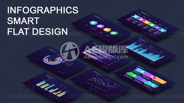彩色扁平信息图包AE模板