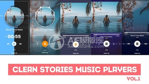 简洁手机端音乐播放器AE模板