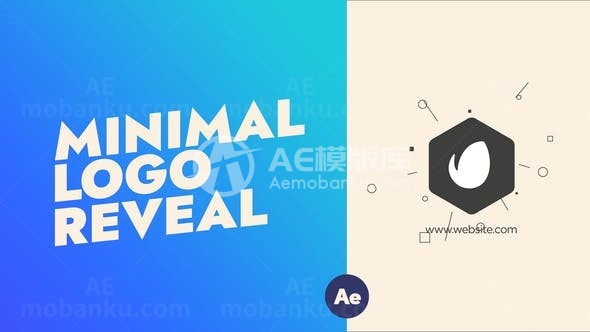 平面动画效果标志展示AE模板