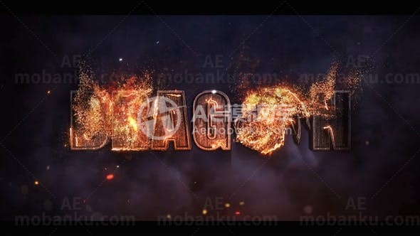 大型火焰特效标志AE模板