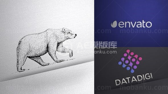 纸背标志展示AE模板