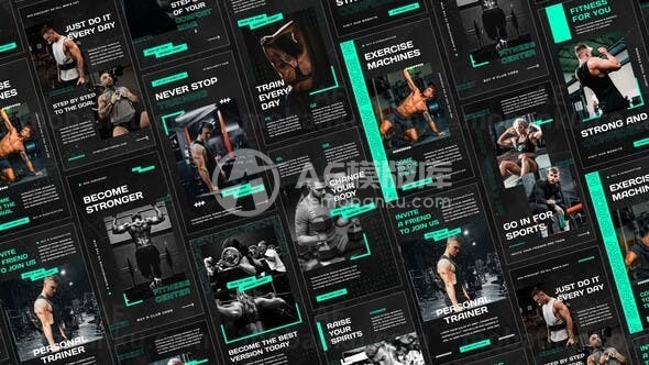 手机端运动健身俱乐部宣传AE模板