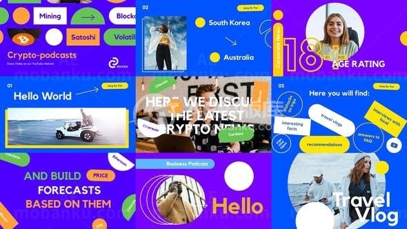 时尚博主视频片头AE模板