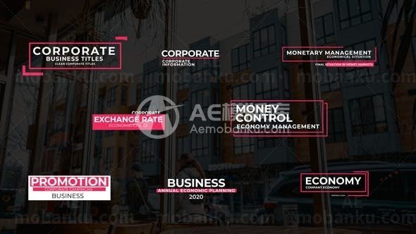 简洁企业字幕标题包AE模板