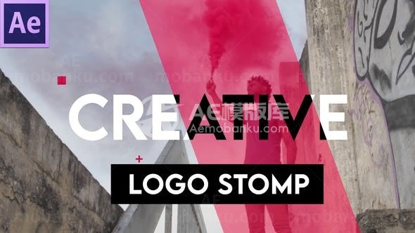 节奏动态时尚标志展示AE模板