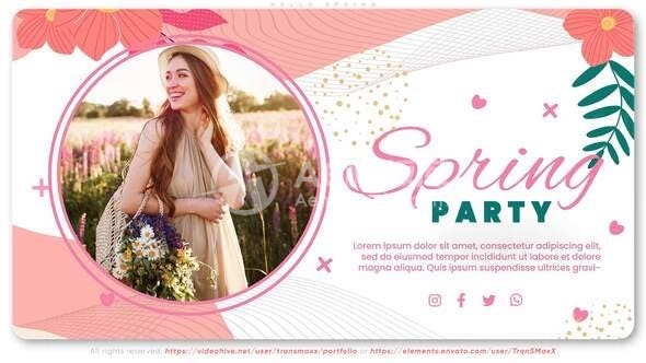 温馨的春天照片片头AE模板