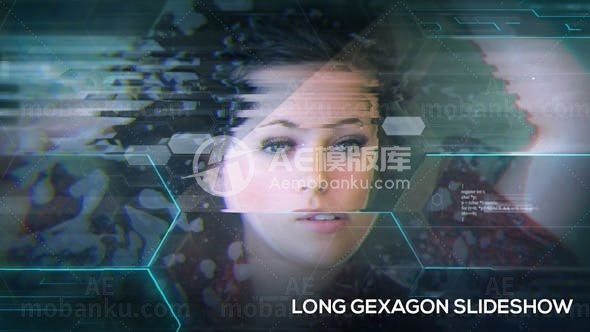 长菱形样式转场效果幻灯片AE模板