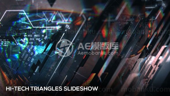 科技感三角形样式转场效果AE模板