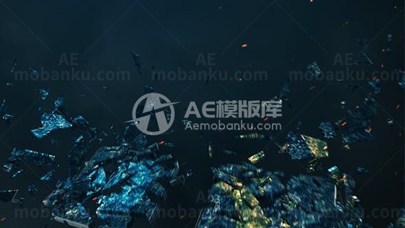 夜空碎块组合标志片头AE模板