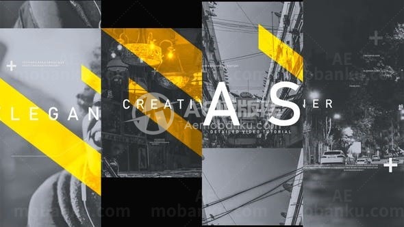 动态城市符号片头AE模板