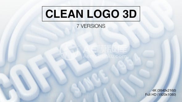 彩色简洁三维标志包AE模板