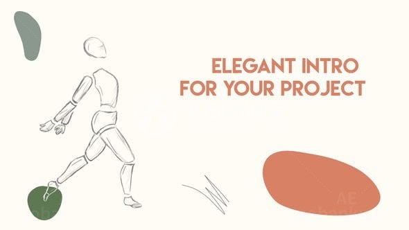 绘画动态美展示片头AE模板