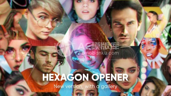 六边形样式版式片头AE模板