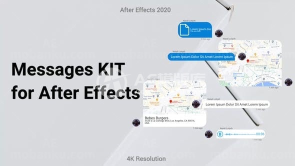 聊天消息对话框包AE模板