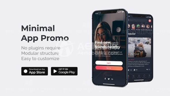 简洁手机应用广告宣传AE模板