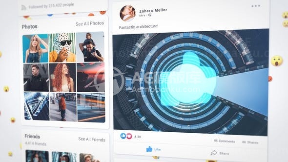 个人社交媒体网站片头AE模板