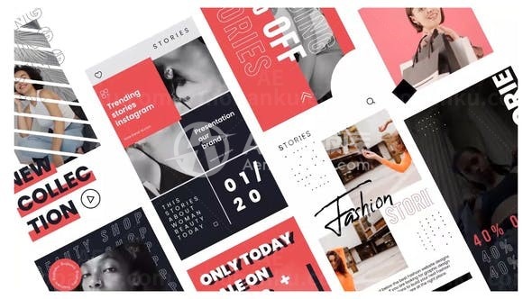 手机端时尚图文展示包AE模板