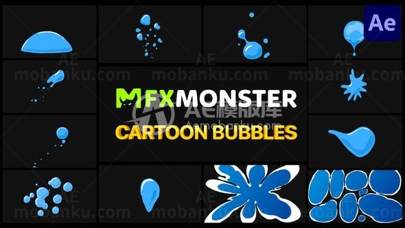 卡通动画特效元素包AE模板