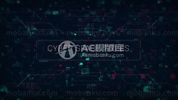 网络数字空间标题片头AE模板