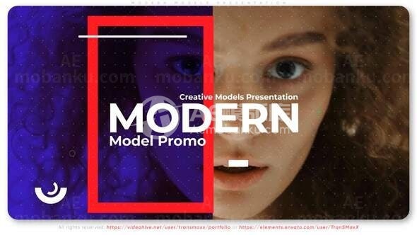 现代风格模特展示AE模板