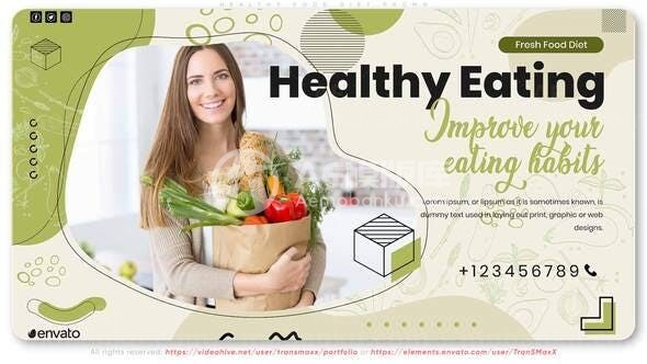 健康美食机构图文宣传AE模板