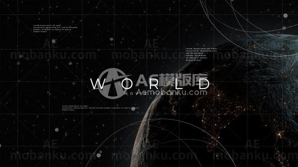 地球空间转动标题包AE模板