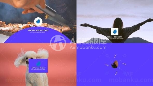 简单平面标志片头AE模板