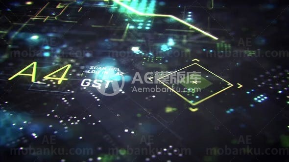 科幻界面元素标志展示AE模板