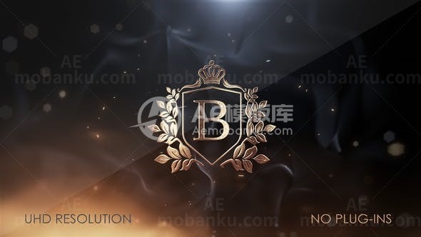 金色豪华氛围标志展示AE模板