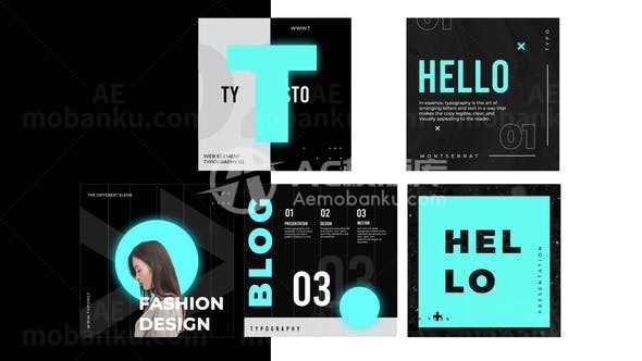 时尚杂志图文版式包AE模板