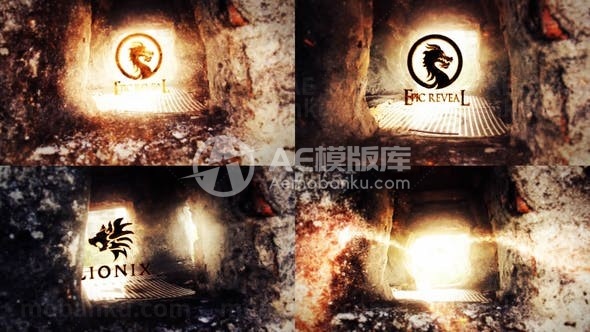 地洞背光效果标志展示AE模板