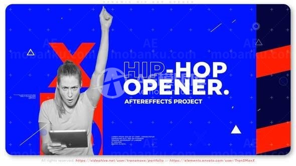 嘻哈效果版式片头AE模板