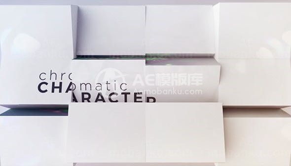 格子翻转效果图片幻灯片AE模板