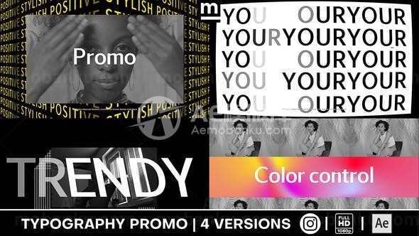 活力文字设计版式AE模板