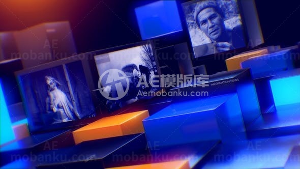 信息新闻三维栏目包装AE模板