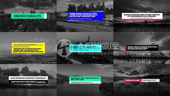 条形动态字幕条标题包AE模板