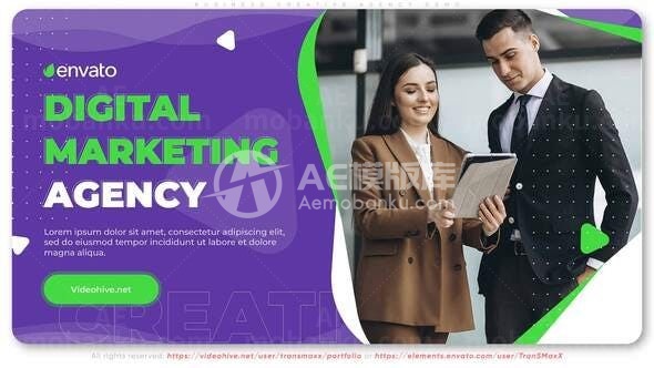 商业创意机构图文演示AE模板