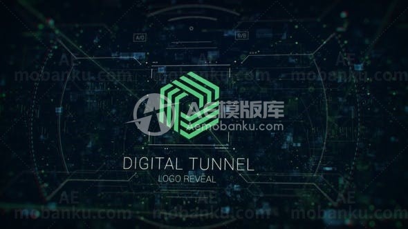 数字网络界面标志展示AE模板